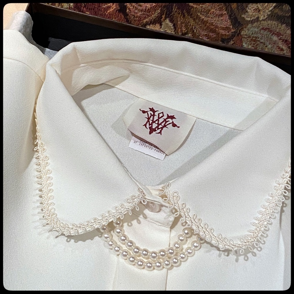 NWT GORGEOUS EDITH VANDERBILT IVORY DICKEY W/PEARL